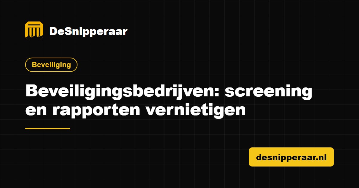 Screening- en incidentdossiers van een beveiligingsbedrijf klaar voor vertrouwelijke vernietiging