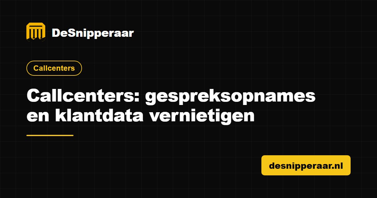 Klantdata en opnamedragers van een callcenter klaar voor vertrouwelijke vernietiging