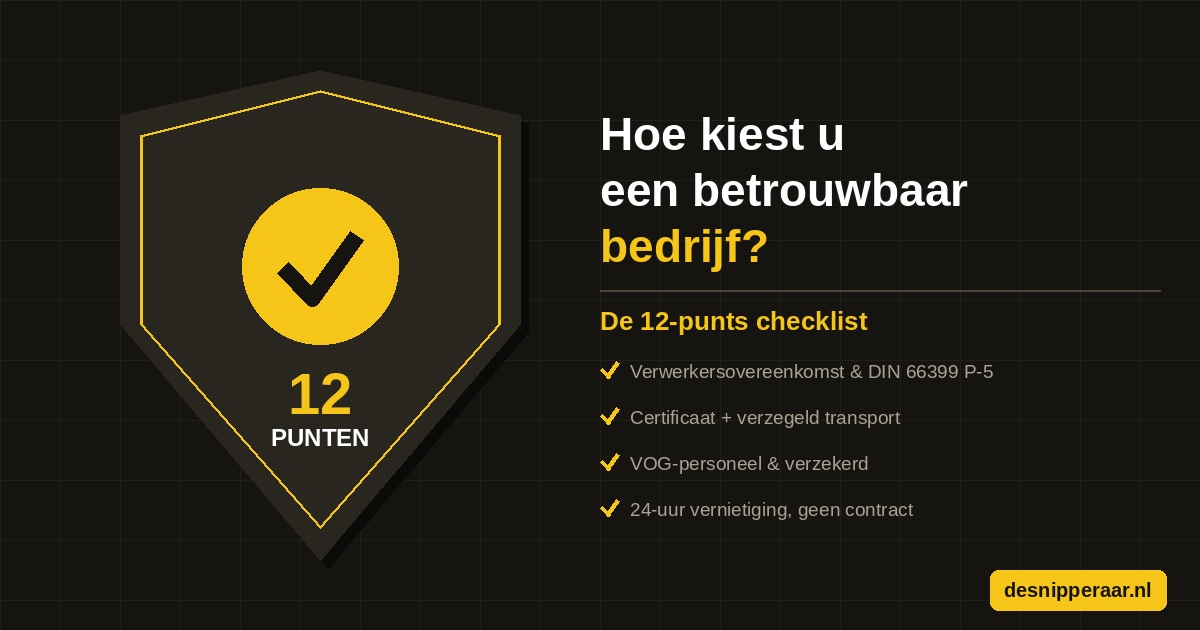 Checklist voor het kiezen van een betrouwbaar documentvernietigingsbedrijf