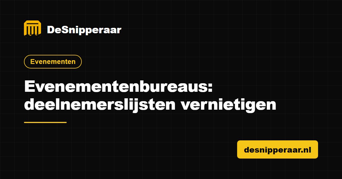 Deelnemerslijsten en badges van een evenementenbureau klaar voor vertrouwelijke vernietiging