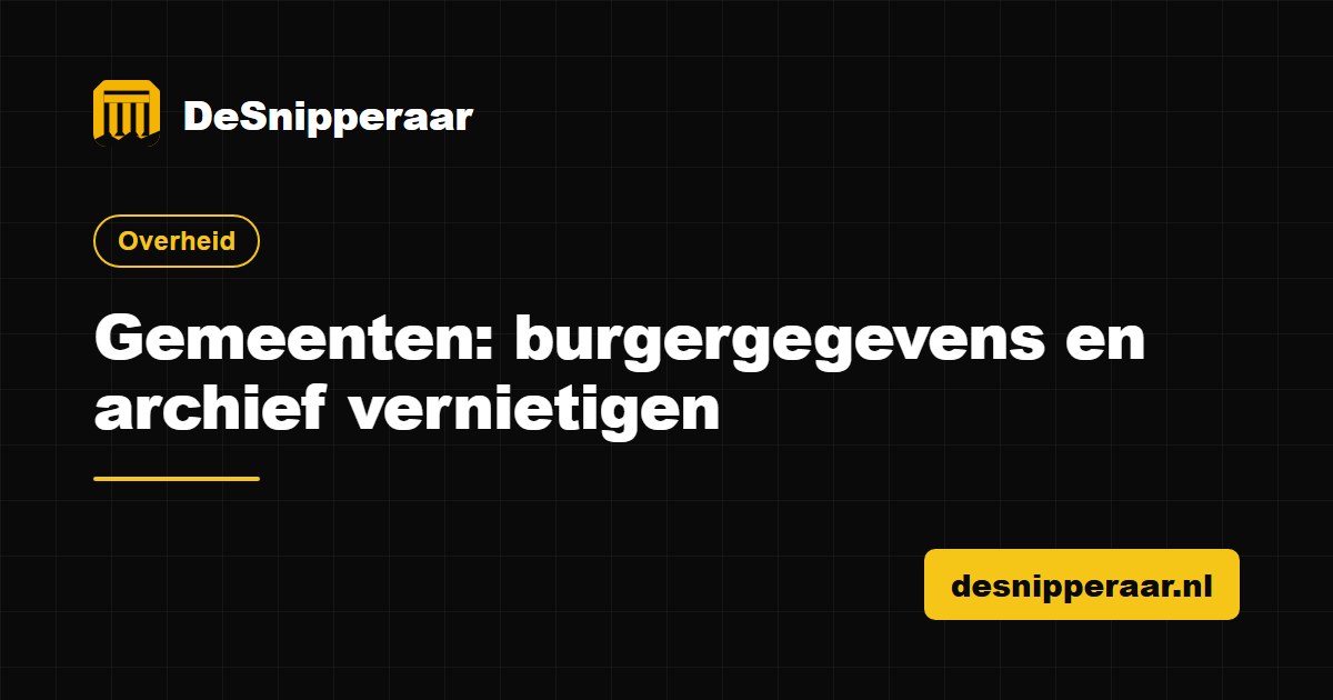 Gemeentearchief met burgergegevens klaar voor selectie en vertrouwelijke vernietiging