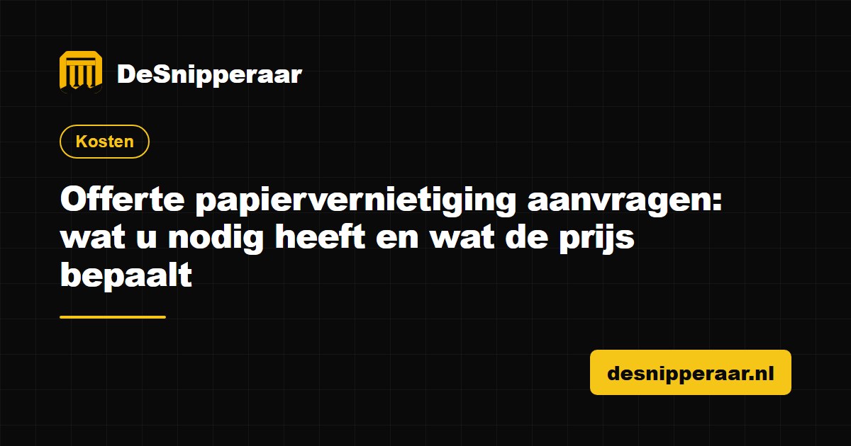 Offerte papiervernietiging aanvragen