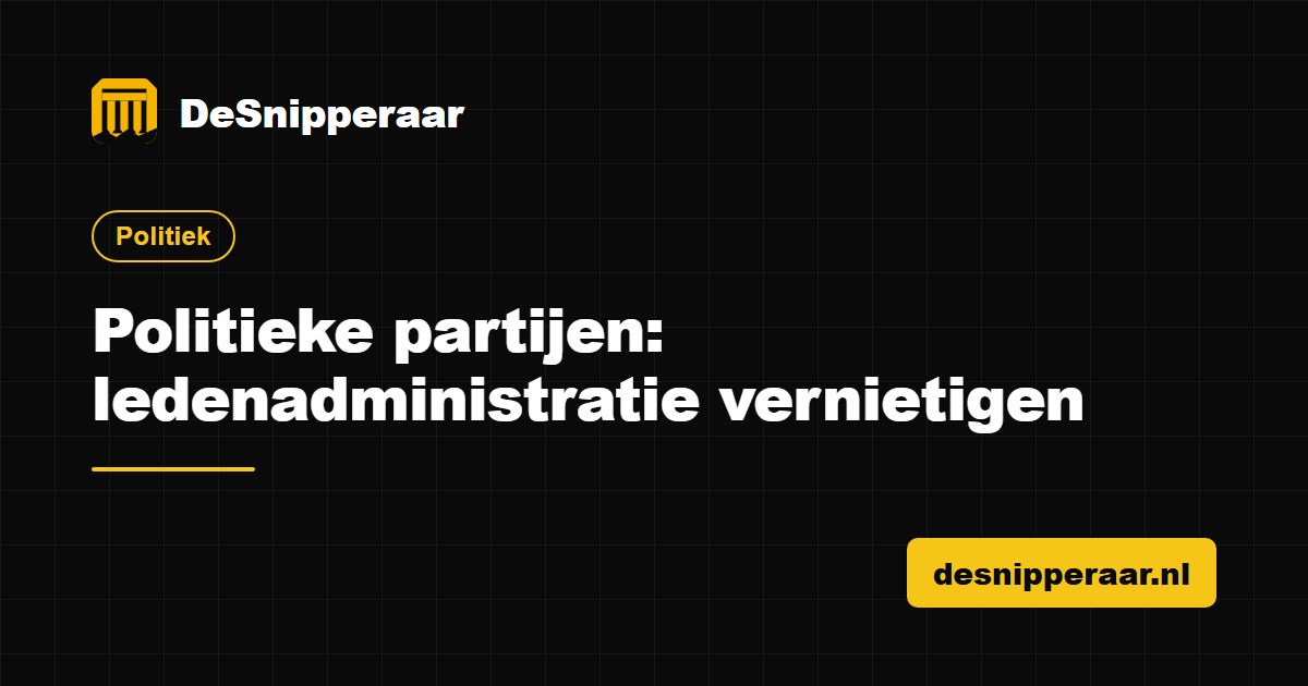 Ledenadministratie en donatiegegevens van een politieke partij klaar voor vertrouwelijke vernietiging