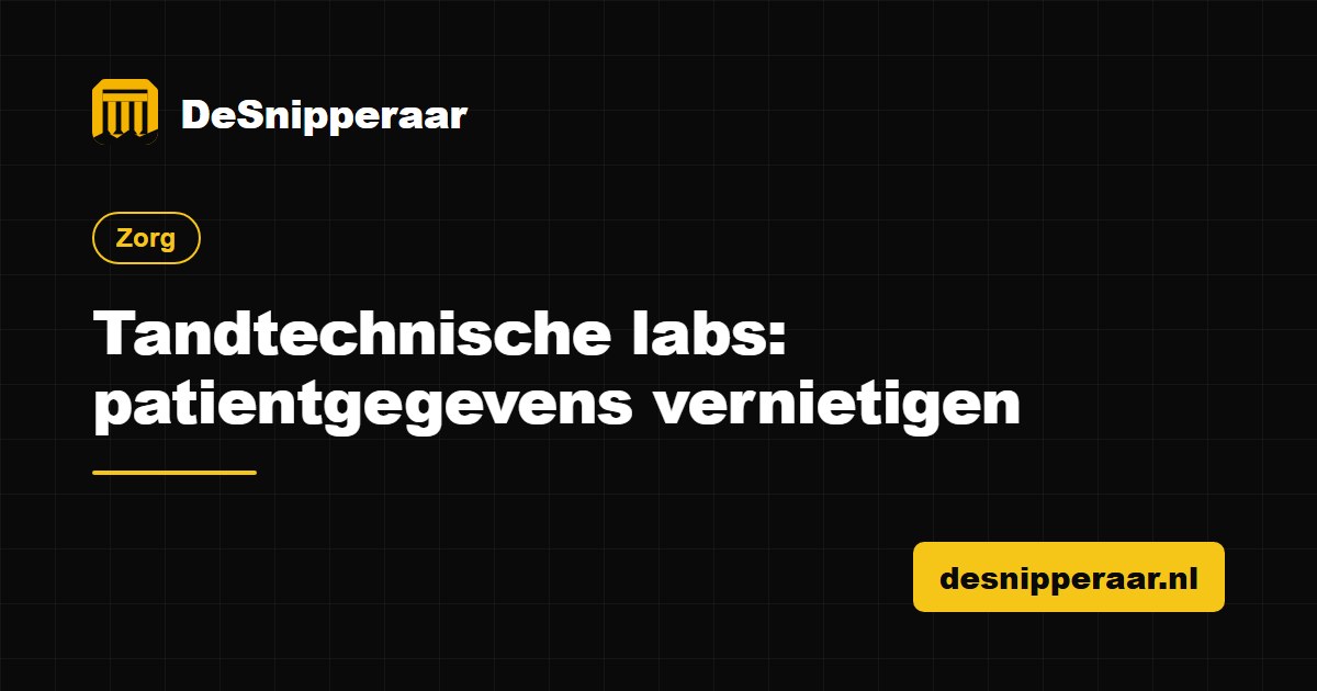 Opdrachtbonnen, gebitsafdrukken en scans van een tandtechnisch lab klaar voor vertrouwelijke vernietiging
