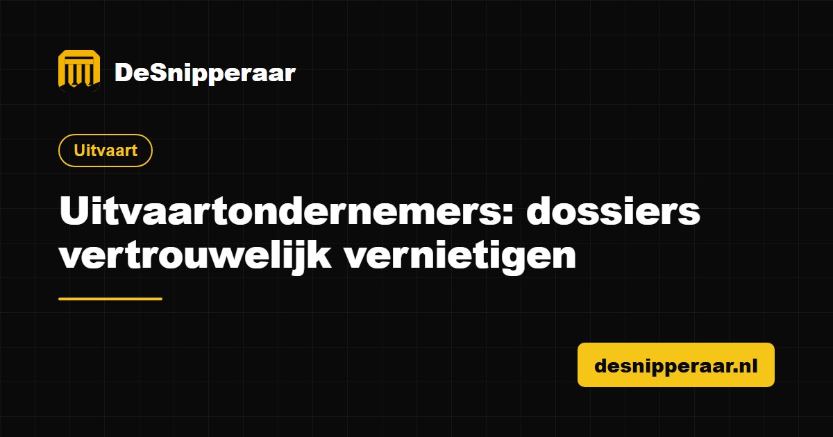 Uitvaartdossiers met gegevens van overledenen en nabestaanden klaar voor vertrouwelijke vernietiging