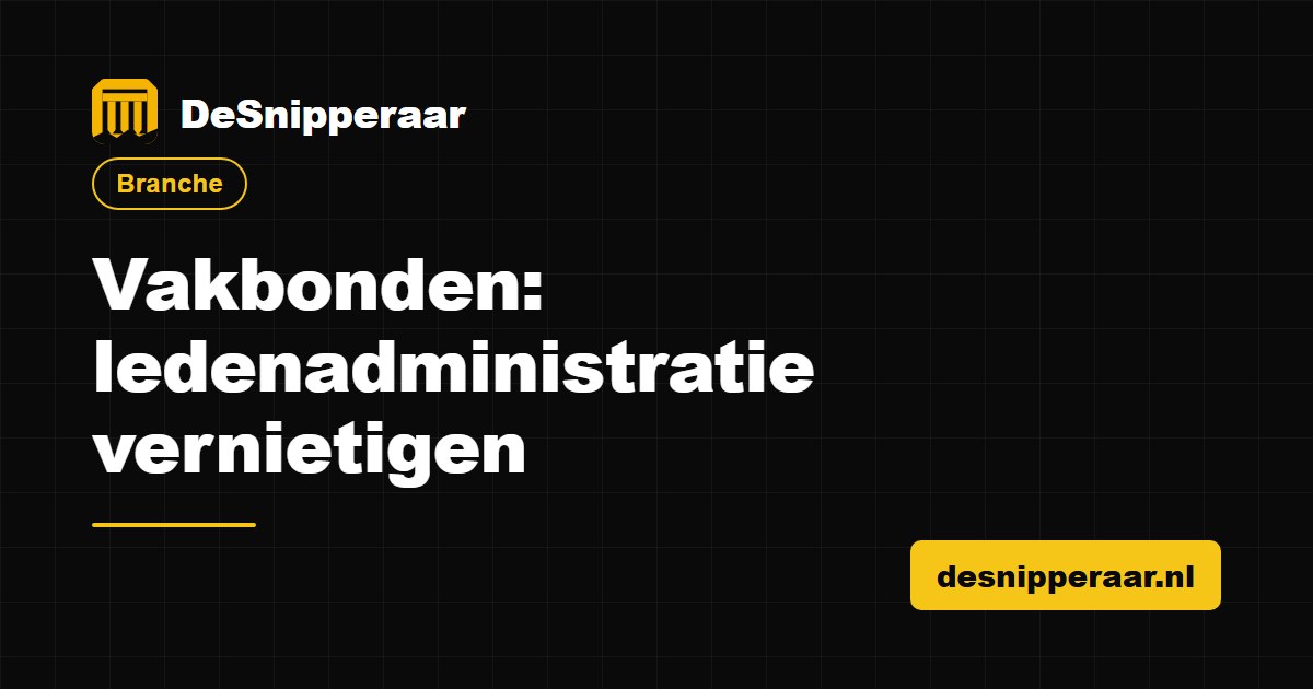 Ledenadministratie en dossiers van een vakbond klaar voor vertrouwelijke vernietiging