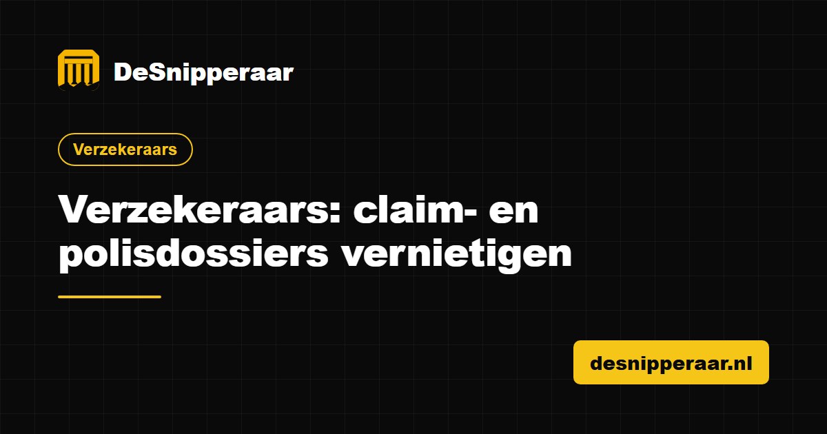 Schade- en polisdossiers van een verzekeraar klaar voor vertrouwelijke vernietiging